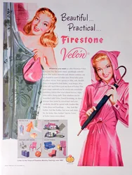Reklama na Firestone Velon, 1947