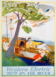 Reklama na sady bezdrátových rámových antén Western Electric Company, 1923