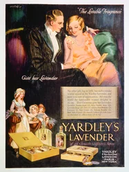 Reklama na parfém Yardleys Lavender, 1929