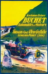 Reklama na vozy Buchet, c1910