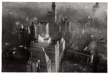 Letecký pohled na Manhattan, New York City, USA, ze Zeppelinu, 1928 1933