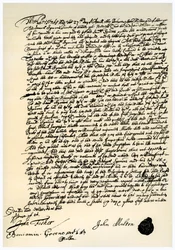 Dohoda mezi Johnem Milltonem a Samuelem Symonsem, 27. dubna 1667