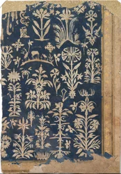 Stránka alba s dekorací z řezaného papíru, ca. 1625-50.