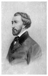 Alfred de Musset , francouzský romantický dramatik, básník a malíř, c1845-1890