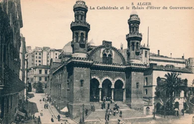 Alžír – katedrála a guvernérův zimní palác, c1900