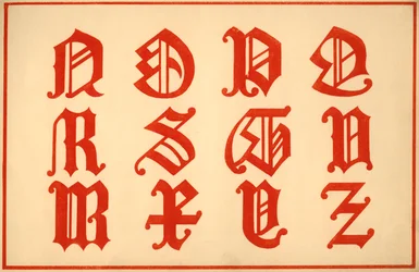 Abeceda, písmena N-Z, velká písmena