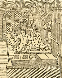 An Early Printers Office, c1930.