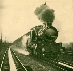 Motor hvězdné třídy sbírající vodu rychlostí, Goring, Great Western Railway, 1930.