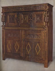 An Oak Court Cupboard of James Is Reign, c1615, 1936