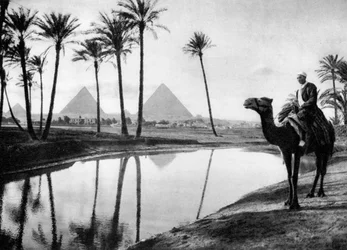 Oáza poblíž Káhiry, Egypt, 20. léta 20. století