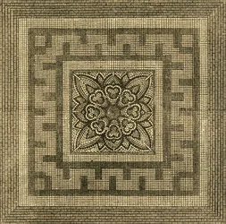 Starověká římská dlažba nalezená v Threadneedle Street, 1841, 1897.
