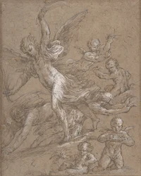 Andělé a Putti, 17. století.