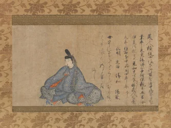 Ariwara Narihira 825-880... Fujifusa verze Třiceti šesti nesmrtelných básníků, 1. polovina 15. stol.