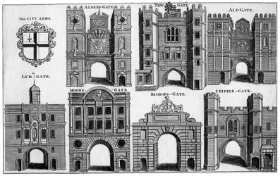 Zbraně a brány londýnské City, c1650 19. století