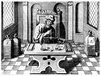 Assayer testující vzorky zlata a stříbra, 1683