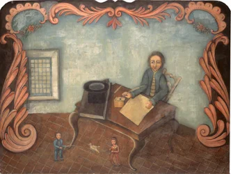 U psacího stolu c. 1790.