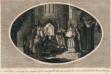 Athelstan nařizuje vydání písem přeložených do anglosaštiny, 930. léta 1793