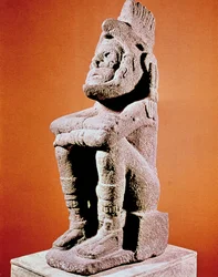 Aztécká socha sedící mužské postavy, c1375-1521