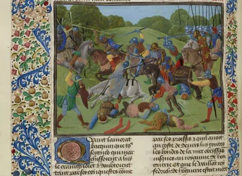 Bitva mezi Turky pod vedením sultána Murada I. a Srby, cca 1470-1475.