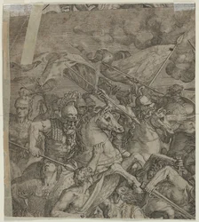 Bitva u Milvijského mostu fragment verso, 1500s.