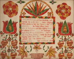 Rodný a křestní list, 1822.