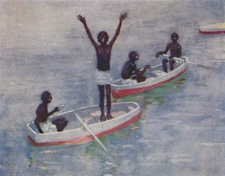 Černošští chlapci na Barbadosu, 1924