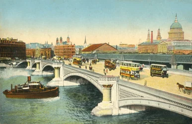 Blackfriars Bridge, Londýn, c1910.
