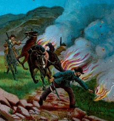 Boers Fireing the Veldt, 1900