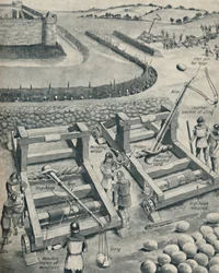 Bombardování pevnosti v Saxon Times, c1934