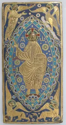 Obálka knihy Plaketa s Kristem v majestátu, francouzština, ca. 1200.