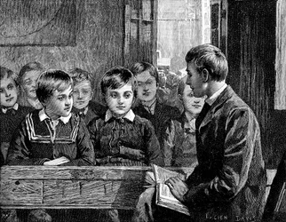 Třída chlapců na Americké nedělní škole, 1890