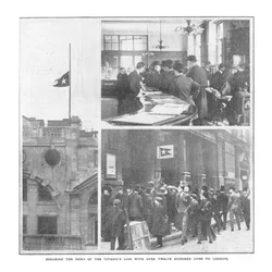 Breaking the News of the Titanics Loss with Over dvanáct set lifes to London, 20 April 1912.