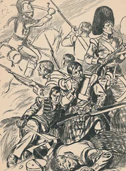 Britští vojáci v bitvě u Waterloo, c1907