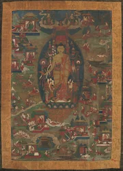 Buddha Šákjamuni a scény z jeho předchozích životů Příběhy Jataka, 1573-1619.