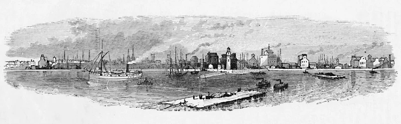 Buffalo Harbor, od vlnolamu, 1883