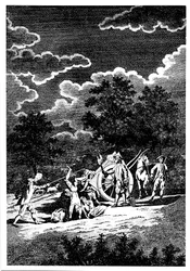 Pohřbívání obětí londýnského moru v noci ve více hrobech, 1665