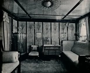 Cabin-De-Luxe na severoněmecké Lloyd SS. Kronprinzessin Cecilie, c1907