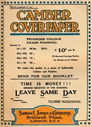 Camber Coverpaper - reklama Samuel Jones & Company, 1919