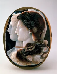 Cameo The Gonzaga Cameo s egyptským králem Ptolemaiem II. a jeho manželkou Arsinoe I., 3. století př.n.l.