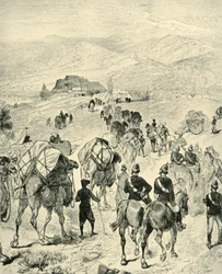 Tábor generála Robertse v Thalu na řece Kuram, 1901.