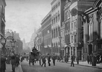 Cannon Street, při pohledu na západ, City of London, c1910 1911