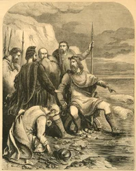 Canute kritizující lichotku svých dvořanů, c1890.