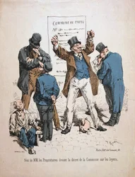 Karikatura majitelů, Pařížská komuna, 1871.