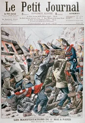 Kavalerie během demonstrace 1. května v Paříži, 1906