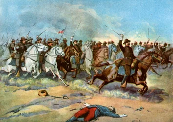 Útok kavalérie americkými štamgasty, španělsko-americká válka, 1898