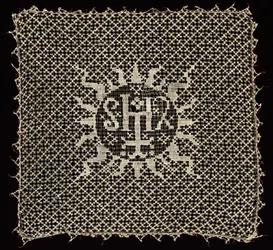Kalichový závoj s monogramem Krista, 1500s.