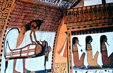 Interiér kaple, Anubis, Théby, Egypt