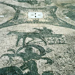 Chariotieer, mozaika, Cisarii, Ostia, Itálie, 1. století