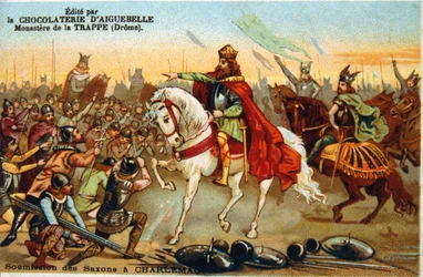 Karel Veliký, král Franků, přijímání podřízení Sasů, 777 19. stol.