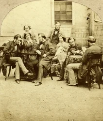 Šachy a karty, c1850